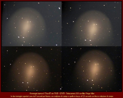 Cometa del 17nov07 4 immagini affiancate cornice testo