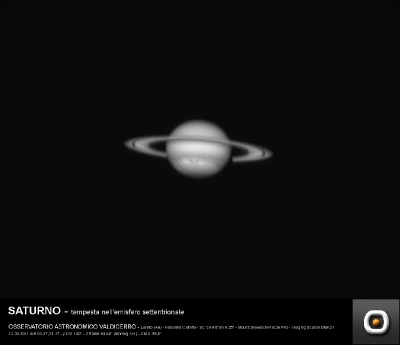 SATURNO - tempesta nell'emisfero settentrionale