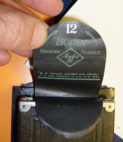 Filmpack-Kassette con pellicole AGFA Isopan rid