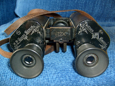 Goerz Trieder 1897 12x scritte e oculari dopo la cura