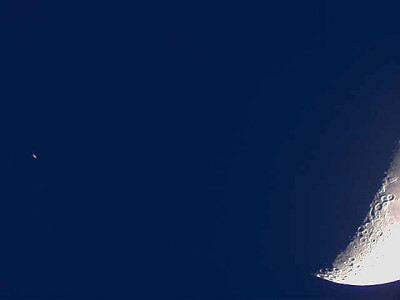 luna che occulta Saturno ore 20e38e26 del 22mag07 ETX70-LPI la prima foto