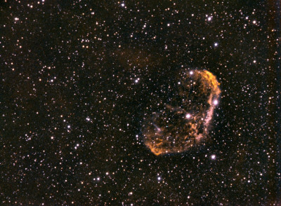 Crescent Nebula in bicolor
