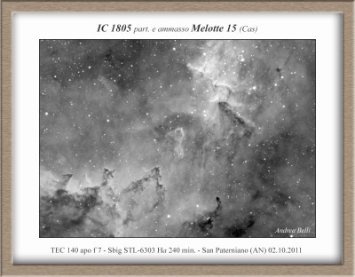 IC 1805 Heart nebula & ammasso Melotte 15