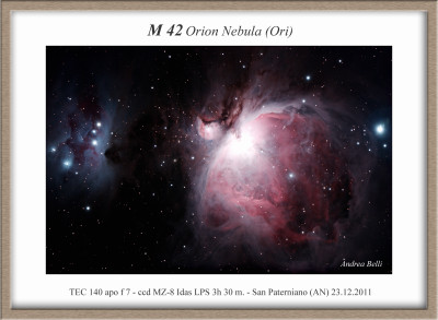 M 42 con ccd a colori da casa