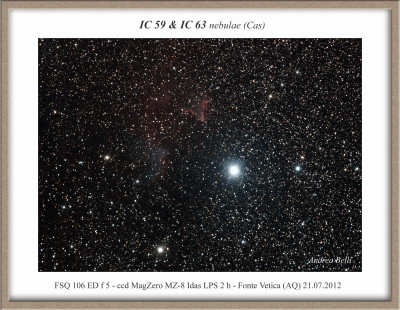 nebulose IC59 e IC63 in Cassiopea
