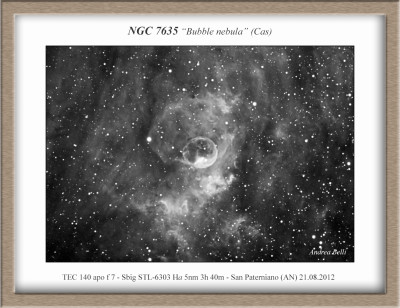 NGC 7635 Bubble nebula in Cassiopea