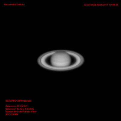 Saturno all'infrarosso