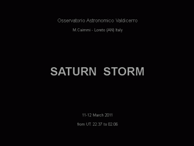 SATURNO - animazione tempesta