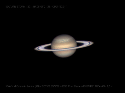SATURNO - Tempesta nell'Emisfero Settentrionale