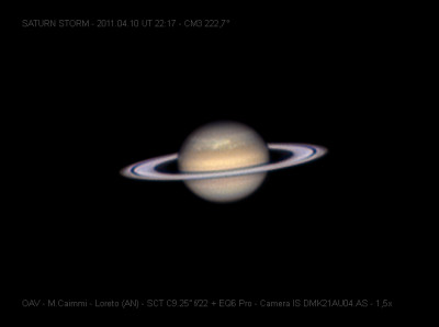 SATURNO - Tempesta nell'Emisfero Settentrionale