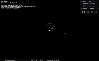 Titania ripresa da stellarium