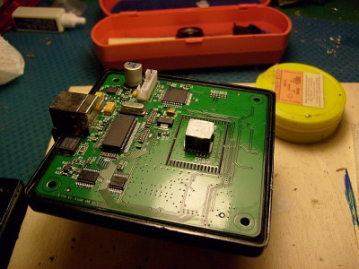 Scheda della DSI color con dito freddo montato